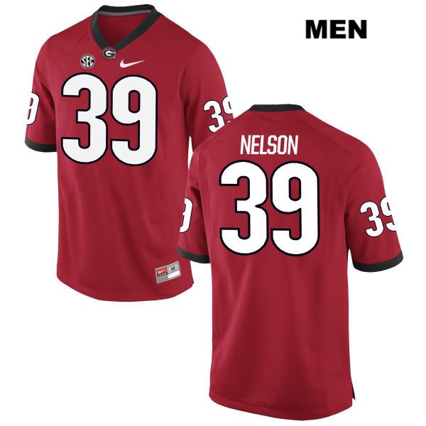 Georgia Bulldogs Men's Hugh Nelson #39 NCAA Authentic Red Nike Stitched College Football Jersey UAY1056YD